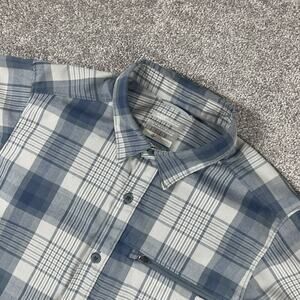 Columbia Flannel Shirt Mens Medium Omni Wick Advanced Evaporation Plaid Blue